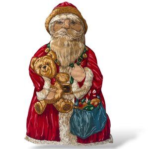 Vintage Santa Christmas Accent Pillow Holiday Decor Old World Victorian Style